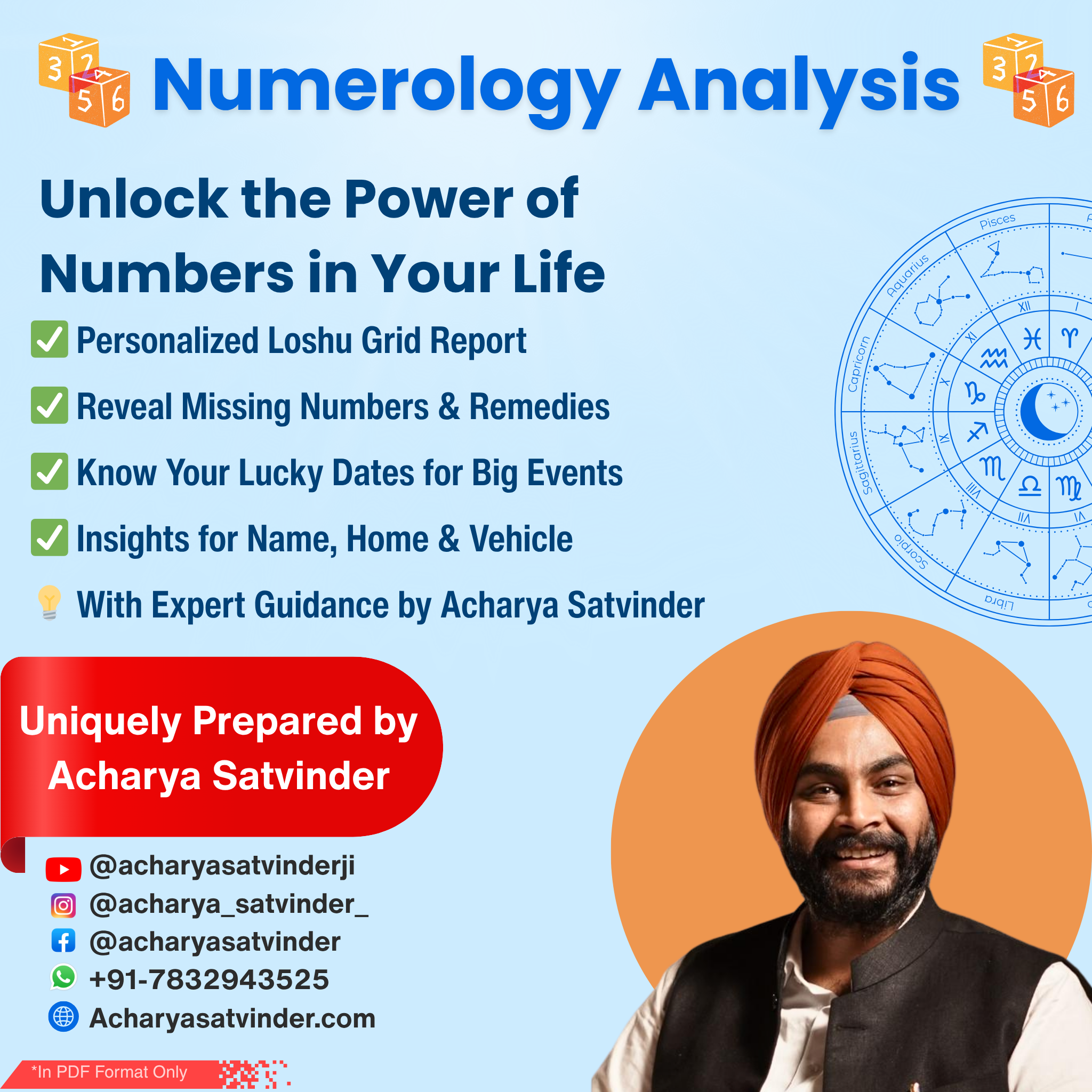 Numerology Analysis service online by Acharya Satvinder