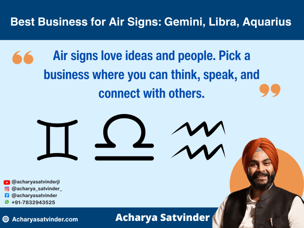 Best Business for Air Signs: Gemini, Libra, Aquarius