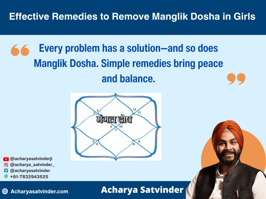 Effective Remedies to Remove Manglik Dosha in Girls