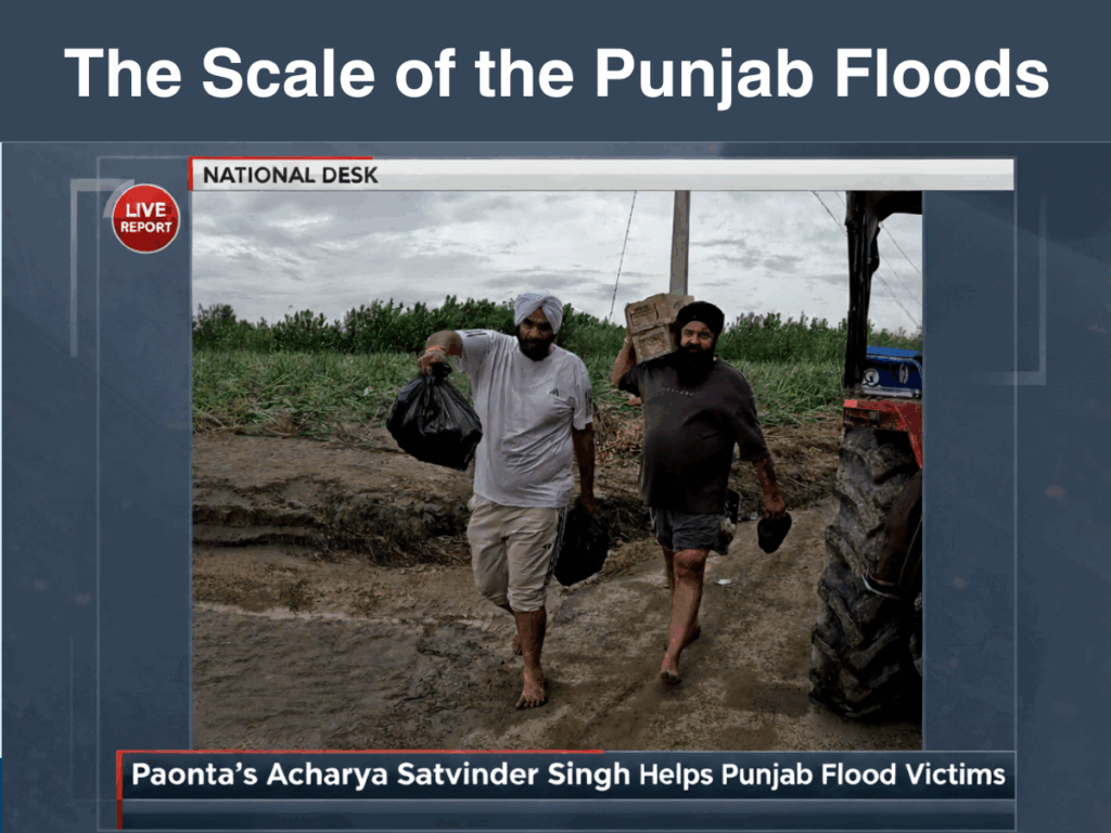 Paonta’s Acharya Satvinder Singh Helps Punjab’s Flood Victims with Compassion and Service