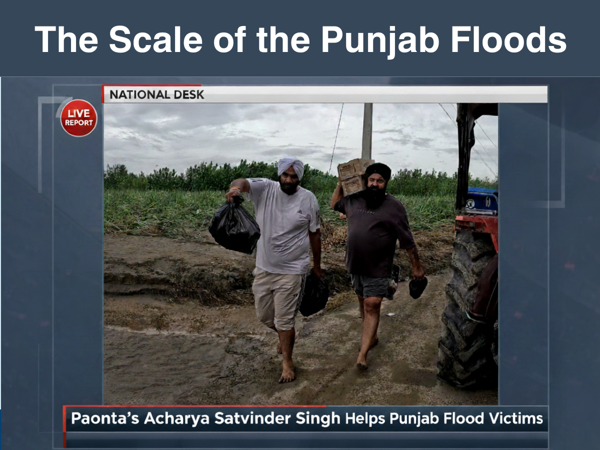 Read more about the article Paonta’s Acharya Satvinder Singh Helps Punjab’s Flood Victims with Compassion and Service