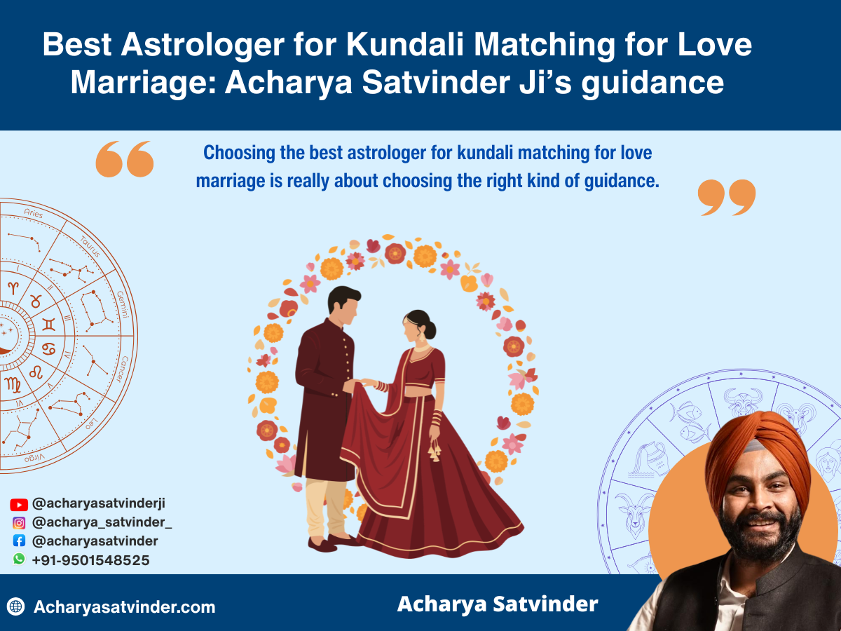 Best Astrologer for Kundali Matching for Love Marriage: Acharya Satvinder Ji’s guidance