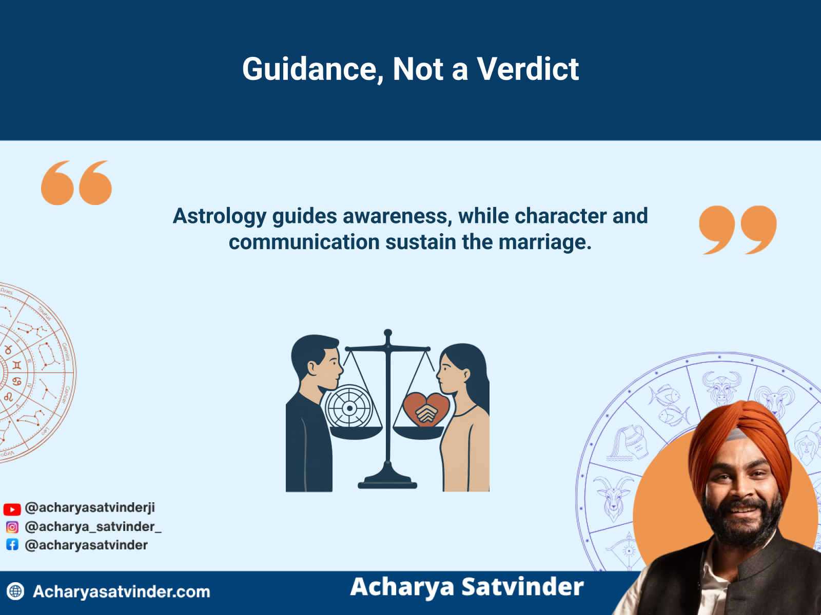 Couple balancing astrological guidance with communication and personal judgment before marriage