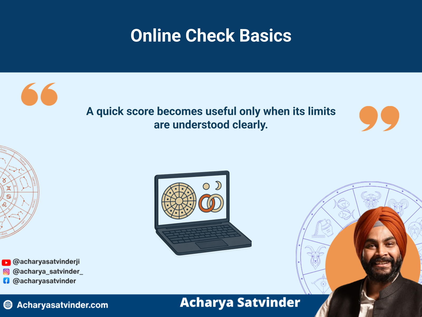 Online marriage compatibility check represented by paired kundli wheels on a laptop