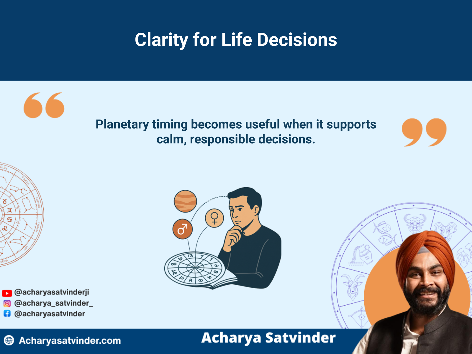 Person using Vedic astrology guidance to consider an important life decision