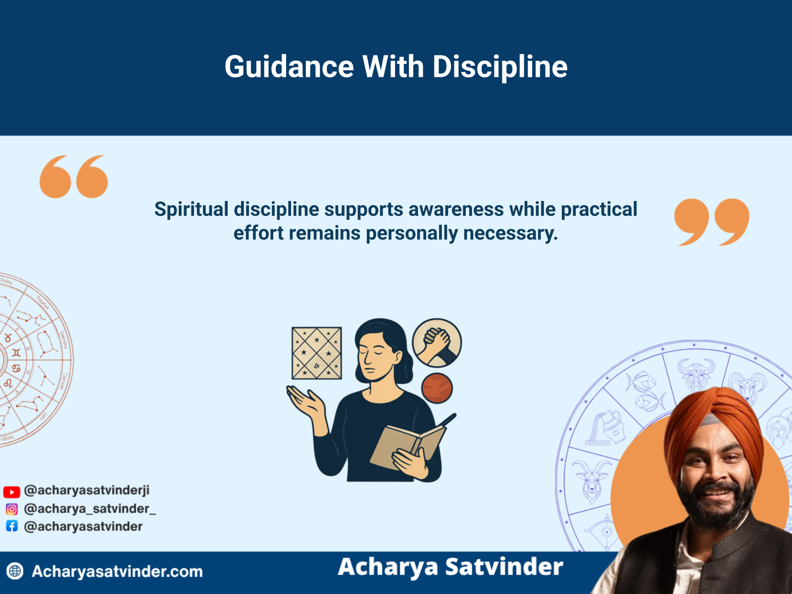 Disciplined astrology guidance combining planetary awareness with responsible practical effort