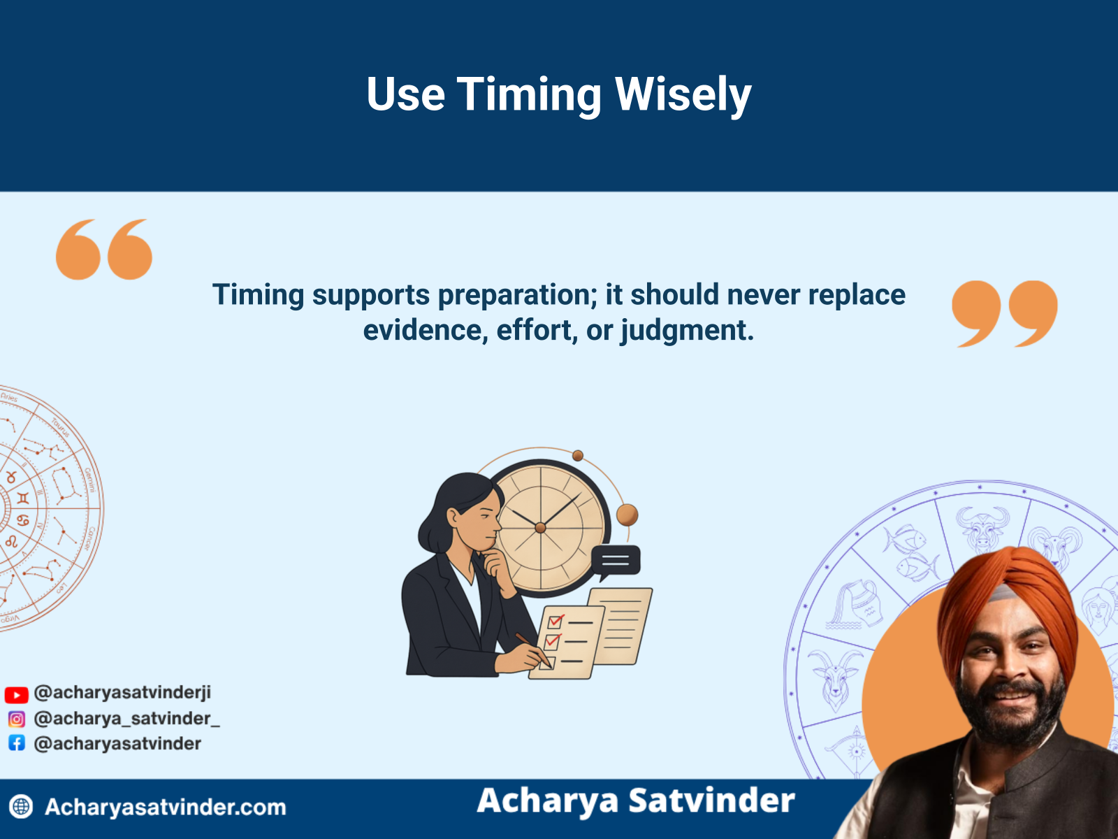 Professional using planetary timing alongside careful planning and practical career judgment